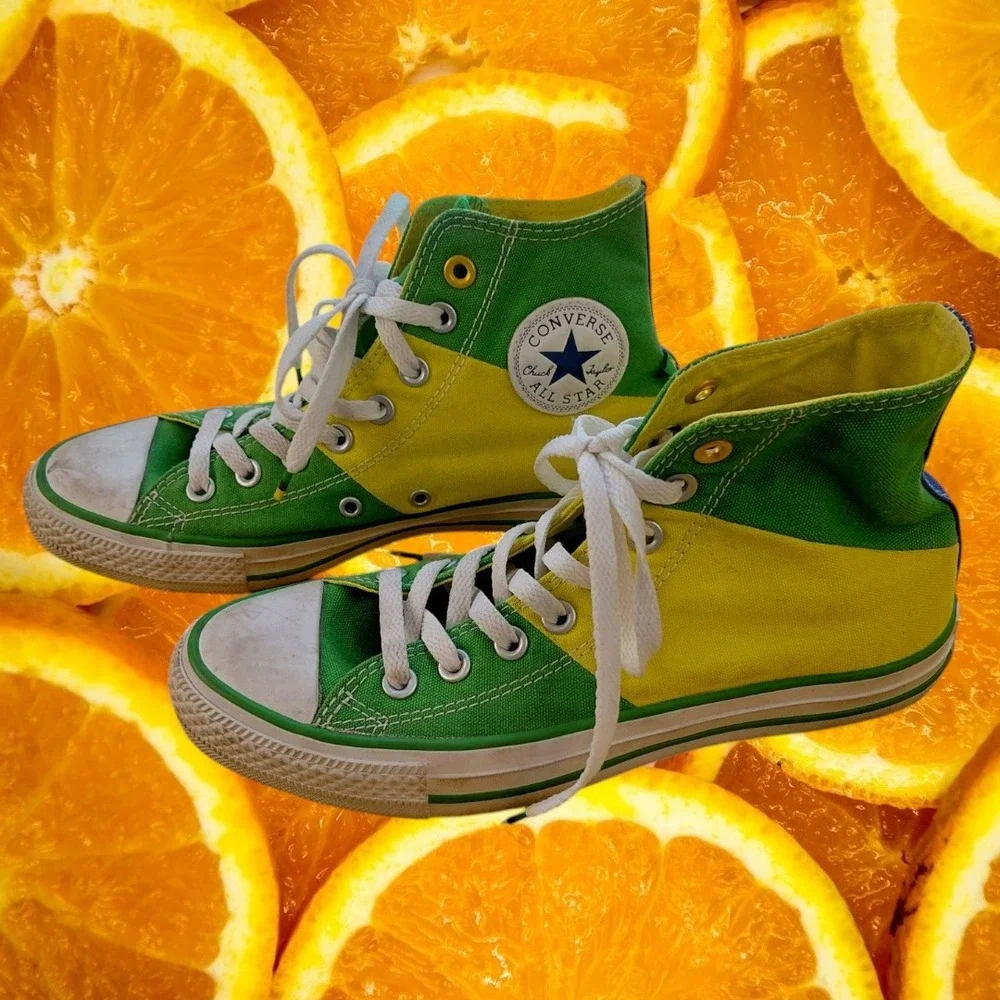 Converse Chuck Taylor All Star Brazil High Top Green Yellow Blu 142985F Mens 6.5